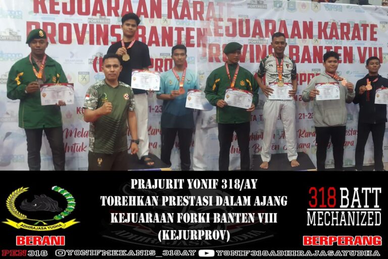 Prajurit Yonif 318/Adhirajasa Yudha torehkan prestasi dalam ajang Kejuaraan Forki Banten VIII 32 1000173500